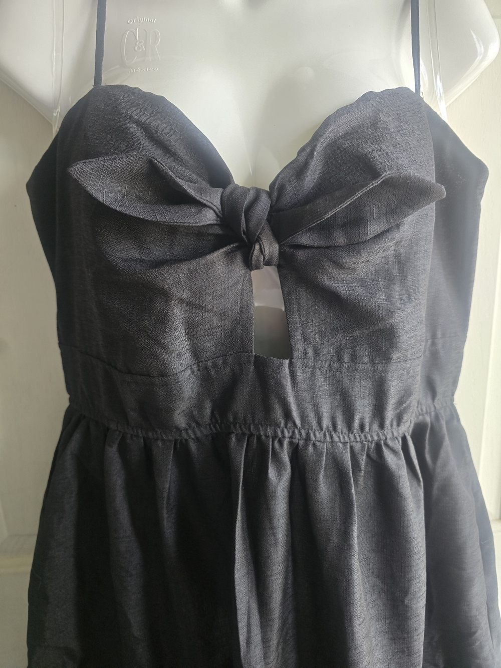 Trixxi Black Maxi Dress with Front Bow